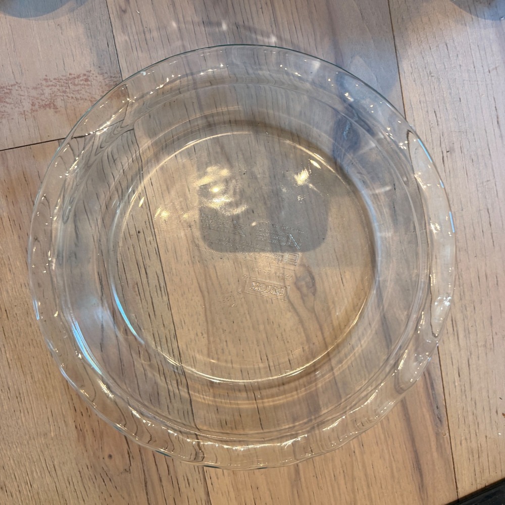 Vintage Pyrex 229 H12 Clear Glass 9½ Inch Scalloped Fluted Edge Pie